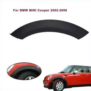 Для BMW Mini Cooper 02-08 Накладка колесной арки Крыло на капот Передняя левая Матовый черный