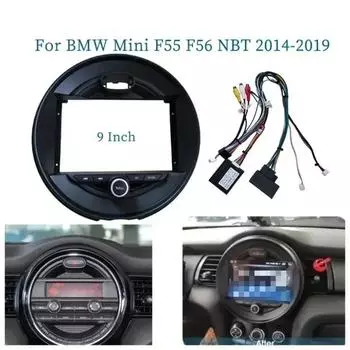 Для BMW Mini F55 F56 2014-2019 9-дюймовая автомобильная рамка, адаптер для приборной панели Canbus Box, Android-радио, комплект для установки на приборную панель 1pcs чёрный