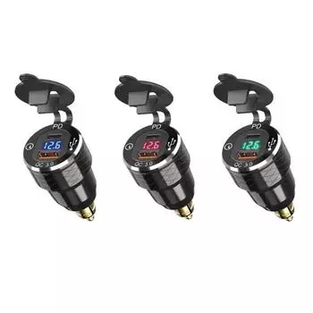 Для BMW R1200GS R1250GS F800GS R9T R1300GS Для DUCATI Для Versys 300x QC 3.0 Двойной USB-разъем для зарядного устройства Адаптер питания Type-C синий