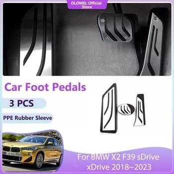 Для BMW X2 F39 sDrive xDrive 2018~2024 Аксессуары Качественные Нескользящие Без Сверления Легкосплавные Накладки Части Газовые Педали Топливо Тормозная Колодка Авто