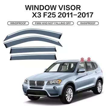 Для BMW X3 2003-2024 E83 F25 G01 козырек окна дверной козырек солнцезащитные козырьки от дождя погодный щиток аксессуары для козырька окна яркая полоса