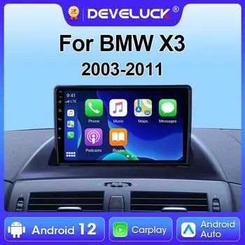 Для BMW X3 E83 2003 - 2011 2 Din Android 12 Автомобильное радио GPS навигация 4G WIFI Carplay Авто интеллектуальные системы Smart Autoradio