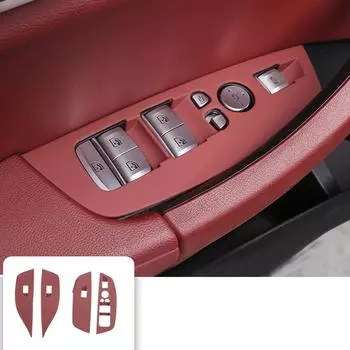 Для BMW X3X4X5 подходит для рамки кнопки окна автомобиля, украшения панели подъемника автомобиля, наклейки на внутреннюю центральную панель управления переключением передач коричневый