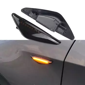 Для BMW X5 E70 2007-2013 X6 E71 E72 X3 F25 последовательный указатель поворота 2 шт дымчатый динамический светодиодный боковой габаритный фонарь