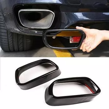 Для BMW X5 F15 2014-2018 X6 F16 2015-2019 для M Sports Version Нержавеющая сталь Черная крышка выхлопной трубы автомобиля Автозапчасти Черный 2X чёрный