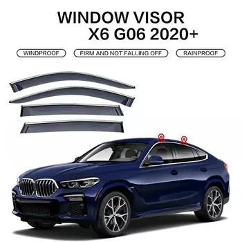 Для BMW X6 E71 F16 G06 оконный козырек автомобильные аксессуары пластиковые наружные козырьки вентиляционные жалюзи оконный солнцезащитный дождевик дефлектор 4 шт.