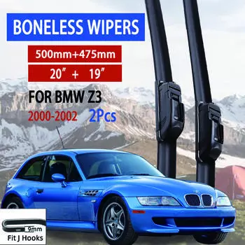 Для BMW Z3 2000-2002 автомобильный стеклоочиститель U-образный мягкий резиновый бескаркасный без кронштейна автомобильные дворники 20 +19