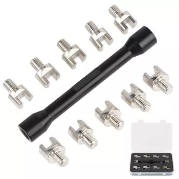 Для большинства мотоциклов, велосипедов, 10 шт. закаленных наконечников 5,0~6,8, набор ключей для спиц мотоцикла, инструмент для ремонта ручек, инструменты для ремонта аксессуаров для мотоциклов Silver