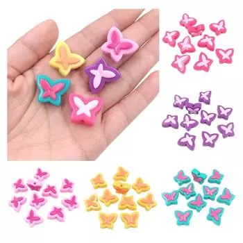 для браслета 10 шт. модные ювелирные аксессуары трехмерное акриловое ожерелье изготовление бусинок в форме бабочки креативные аксессуары для подвесок фиолетовый