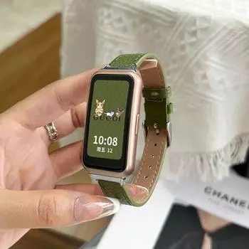 Для браслета Huawei 7/6pro ремешок на запястье NFC ремешок из натуральной кожи браслет Honor 6 умный спортивный женский сменный ремень для часов Huawei Bracelet 7/ 7NFC зелёный