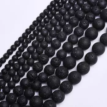 Для браслета, ожерелья, натуральный вулканический камень 4, 6, 8, 10, 12 мм, свободные круглые бусины, изготовление ювелирных изделий своими руками, аксессуары оптом 8mm 1 String