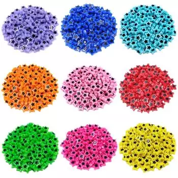 для браслета, сережек, изготовления бусин в форме сердца, пентаграммы, сделай сам, аксессуары для украшений, акриловые креативные 30 шт., цветные подвески в виде звезд Star розовый