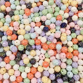 Для брелока акрил 11,1 мм DIY аксессуары ручной работы браслеты ожерелье 10 шт. изготовление ювелирных изделий модная пряжа шар свободные бусины аксессуары About 11.1mm 10Pcs чёрный