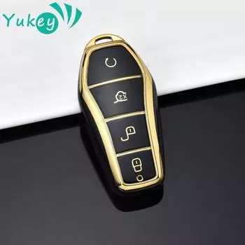 Для BYD Atto 3 Han EV Dolphin Song PRO Max Tang DM Yuan Dolphin E2 Qin PLUS держатель цепочка TPU чехол для автомобильного ключа чехол чёрный