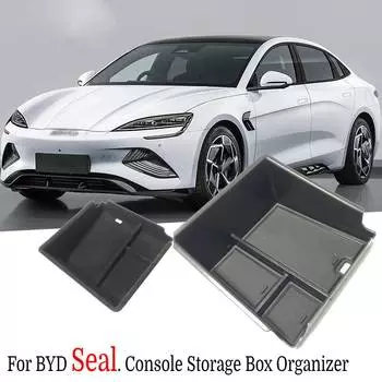 Для BYD Seal 2024 Car Console Armrest Storage 3 отделения Center Console Storage Box Tray Holder Armrest Organizer For Byd