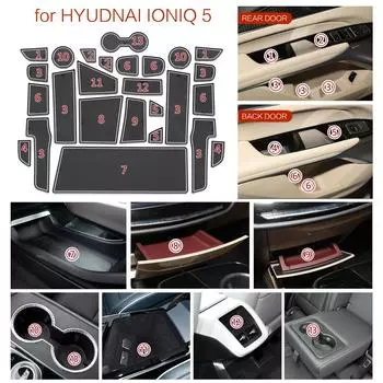 для Cadillac Lyriq противоскользящий коврик для паза двери подставка для стакана аксессуары для интерьера КРАСНЫЙ БЕЛЫЙ