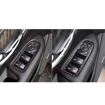 Для Cadillac XT5 2016-2019 гг. Карбоновая накладка на рамку переключателя стеклоподъемника двери автомобиля, наклейка для автомобиля, 4 шт., аксессуары для стайлинга автомобиля чёрный