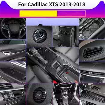 Для Cadillac XTS 2013-2018 гг. Аксессуары для внутренней отделки из углеродного волокна Центральная консоль Панель передач Наклейки на руль ABS