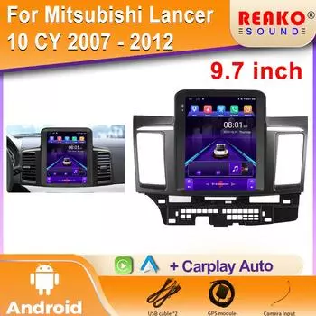 Для Carplay android auto Для Mitsubishi lancer 2007-2020 Car Android 2 Din Радио Мультимедиа Видео Плеер Авто Стерео 4 core 2GB+32GB carplay