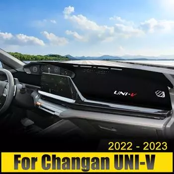 Для Changan UNI-V 2024 2024 2024 LHD крышка приборной панели автомобиля, защитный коврик от солнца, анти-УФ-излучения, нескользящий чехол, аксессуары для коврика чёрный