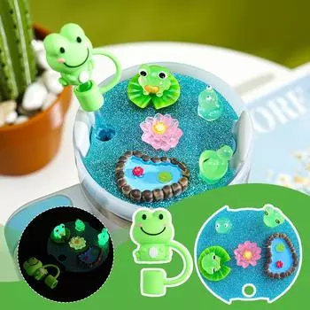 Для чашки Ice Bully Cup 30/40 унций Frog Pond Brand Water Cup аксессуары совместимы с крышкой Stanley Cup Frog Straw Cap светится ночью