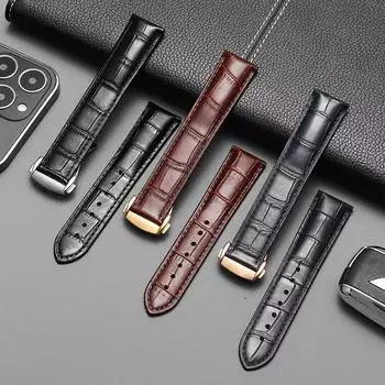 Для часов Omega ремешок из натуральной кожи для мужчин Omiga Seahorse Super Butterfly Fly ремешок для часов для женщин 18 мм 19 мм 20 мм 21 мм 21mm