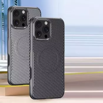 Для чехла-бампера Magsafe для iPhone 16 Pro Max, прочный чехол из кевларового волокна для Apple 15 14 13 12 Pro Max, чехол Magsafe для беспроводной зарядки For iPhone 16 Pro Max чёрный