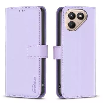 Для чехла для телефона TECNO Pova 7 4G BINFEN COLOR BF17 Кошелек Фолио Флип Кожаный чехол Purple