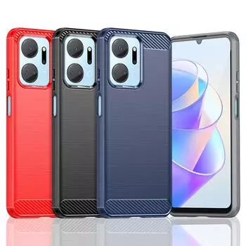 Для чехла Honor X7A Чехол для Honor X7A Бампер Мягкий силиконовый чехол из углеродного волокна для Honor X7A X8A X9A X8 X7 X6S X6 X5 Чехол For Honor X7A чёрный