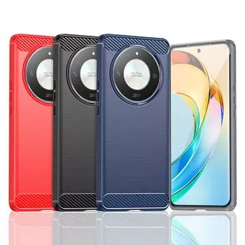 Для чехла Honor X9b 5G Чехол для Honor X9b X9 b 5G Ударопрочный противоударный силиконовый чехол из углеродного волокна Для чехла Honor X9b 6,78 дюйма For Honor X9b чёрный