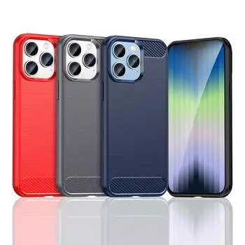 Для чехла iPhone 14 Pro Max чехол для iPhone 14 13 12 Pro Max бампер силиконовый чехол из углеродного волокна для iPhone 14 Pro Max чехол iPhone 14 Pro Max чёрный