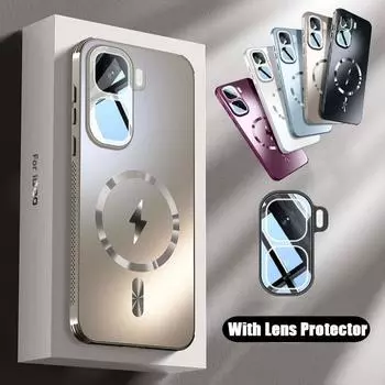 для чехла Magsafe для VIVO IQOO Neo 10 Pro Матовая противоударная защитная пленка для объектива Задняя крышка для чехлов IQOO 13 12 Pro S20 IQOO Neo 10 золотой