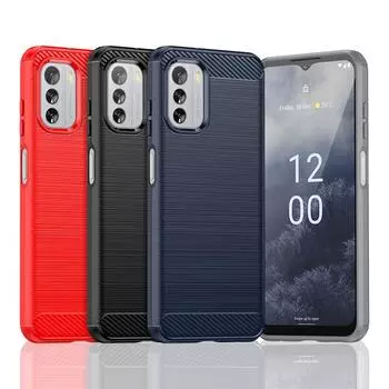 Для чехла Nokia G60 Чехол для Nokia G60 Бампер Силиконовый чехол из углеродного волокна для Nokia G60 G20 C31 C21 G21 X10 X20 X30 5G Чехол For Nokia G60 чёрный
