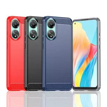 Для чехла Oppo A78 4G чехол для Oppo A78 4G бампер противоударный противоударный силиконовый чехол из углеродного волокна для Oppo A78 4G чехол 6,43 дюйма For Oppo A78 4G чёрный