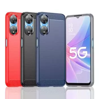 Для чехла Oppo A78 5G чехол для Oppo A78 5G бампер противоударный мягкий TPU силиконовый чехол из углеродного волокна для Oppo A78 5G 6,56 дюйма For Oppo A78 5G чёрный