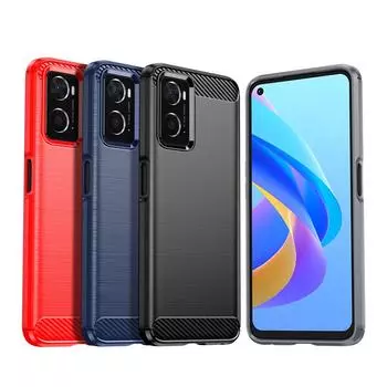 Для чехла Oppo A96 4G чехол для Oppo A96 бампер противоударный силиконовый чехол из углеродного волокна для Oppo A96 A76 A36 A93 A54 A74 чехол For Oppo A96 4G чёрный