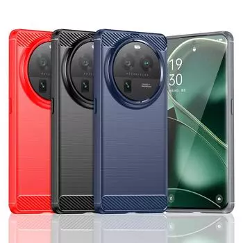 Для чехла Oppo Find X6 Pro Чехол для Oppo Find X6 Pro Бампер противоударный Мягкий силиконовый чехол из углеродного волокна для Oppo Find X6 Pro Чехол For Oppo Find X6 Pro чёрный