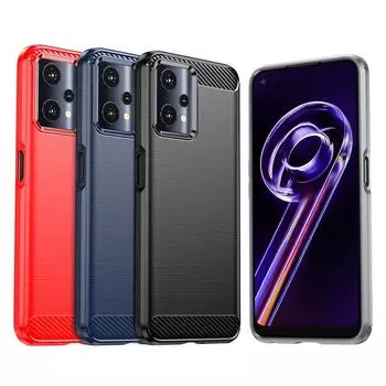 Для чехла Oppo Realme 9 Pro Чехол Realme 9 9i Pro Plus Бампер Противоударный силиконовый чехол из углеродного волокна для Realme 9 Pro Чехол For Realme 9 Pro чёрный