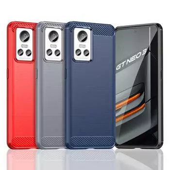 Для чехла Oppo Realme GT Neo 3 Чехол для Realme GT Neo3 Neo 3 Бампер Силиконовый чехол из углеродного волокна для телефона Realme GT Neo 3 Чехол For Realme GT Neo 3 чёрный