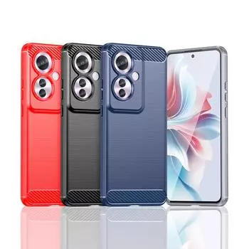 Для чехла Oppo Reno11 F Чехол для Oppo Reno 11F Противоударный мягкий силиконовый чехол из углеродного волокна для Oppo Reno 11F Чехол 6,7 дюйма For Oppo Reno11 F 5G чёрный