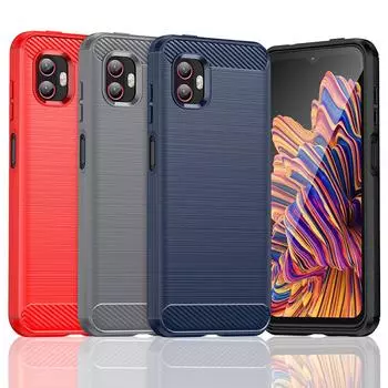 Для чехла Samsung Galaxy X Cover Pro 2 Чехол Samsung Galaxy XCover Pro2 Силиконовый чехол из углеродного волокна Для Samsung X Cover Pro 2 Чехол Samsung XCover Pro 2 чёрный