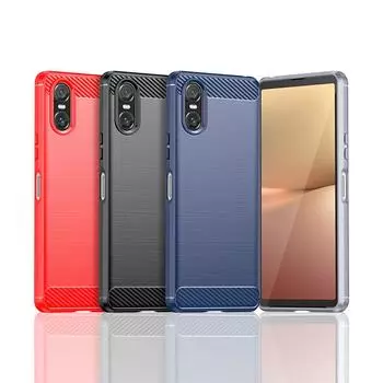 Для чехла Sony Xperia 10 VI Чехол для Sony Xperia 10 VI 1VI Противоударный силиконовый чехол из углеродного волокна для Sony Xperia 10 VI Чехол For SonyXperia 10 VI чёрный