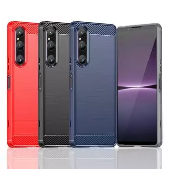 Для чехла Sony Xperia 1 V Чехол для Sony Xperia 1 V Бампер Мягкий силиконовый чехол из углеродного волокна для Sony Xperia 1 V 10 IV Чехол For Sony Xperia 1 V чёрный