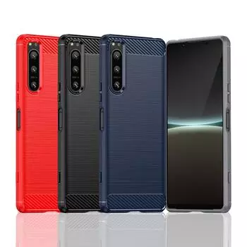 Для чехла Sony Xperia 5 IV Чехол для Sony Xperia 5 IV Бампер Силиконовый чехол из углеродного волокна для Sony Xperia 5 IV 1IV 10 IV Чехол For Xperia 5 IV чёрный
