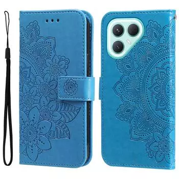 Для чехла TECNO Pova 7 Pro 5G с цветочным узором, кошелек-подставка из ПУ кожи, чехол для телефона Blue