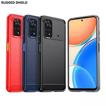 Для чехла Xiaomi Poco M4 Pro 4G чехол для Poco M4 Pro 4G силиконовый чехол из углеродного волокна для Xiaomi Poco X4 X3 M3 M4 Pro 4G чехол For Poco M4 Pro 4G чёрный