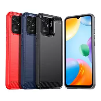 Для чехла Xiaomi Redmi 10C Чехол для Redmi 10C 10 9T 9A 9AT 9C 11 M4 X4 Pro 5G Силиконовый углеродный волокнистый задний чехол для Redmi 10C Чехол For Redmi 10C чёрный