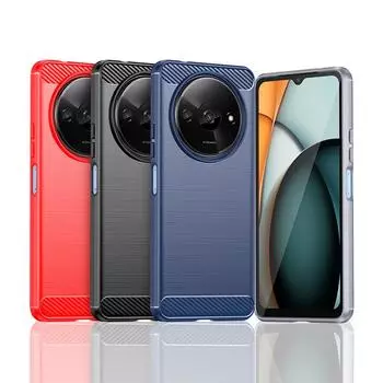 Для чехла Xiaomi Redmi A3 Чехол для Redmi A3 Бампер противоударный мягкий силиконовый чехол из углеродного волокна для Redmi A3 Чехол 6,71 дюйма For Redmi A3 чёрный