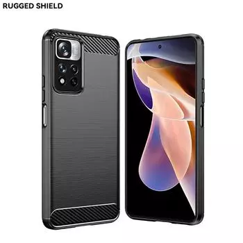Для чехла Xiaomi Redmi Note 11 Pro Plus 5G Чехол для Redmi Note 11 Pro Силиконовый чехол из углеродного волокна для Redmi Note 11 Pro Plus 5G RedmiNote11ProPlus5G чёрный