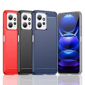 Для чехла Xiaomi Redmi Note 12 Global Case для Redmi Note 12 4G силиконовый чехол из углеродного волокна для Redmi Note 12 4G Global Cover RedmiNote124G Global чёрный